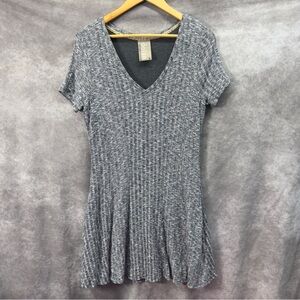 Dolan Left Coast Collection Anthropologie Gray/Blue Ribbed Knit Dress Size Med